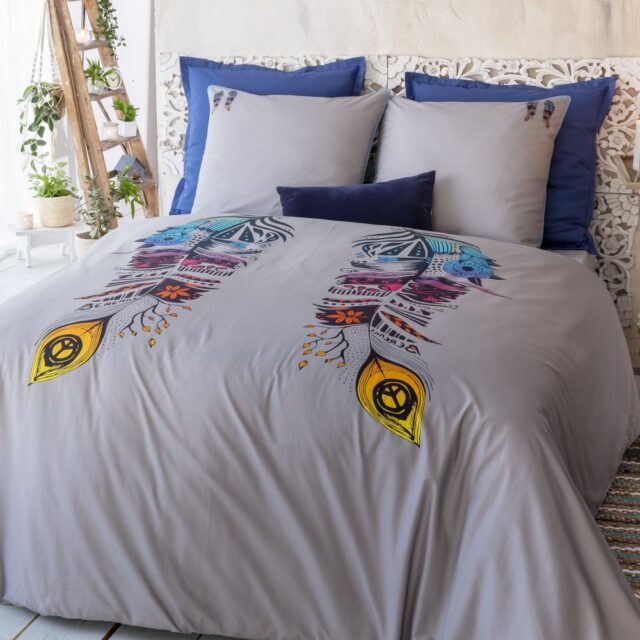 Housse de couette Percale de Coton Monica et taie d'oreiller 220 x 240 cm