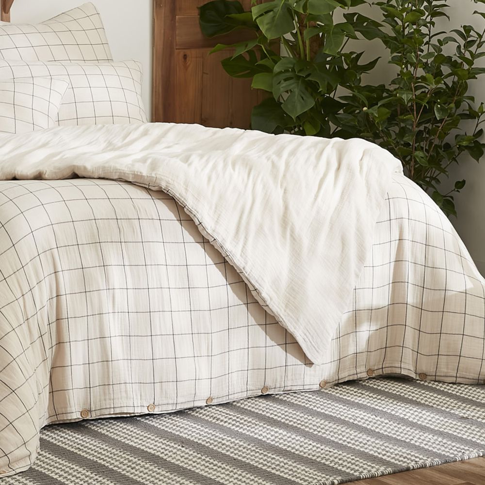 Housse de couette Reversible Gaze de Coton Terra Harmonie Naturel 140 x 200 cm — vue 3