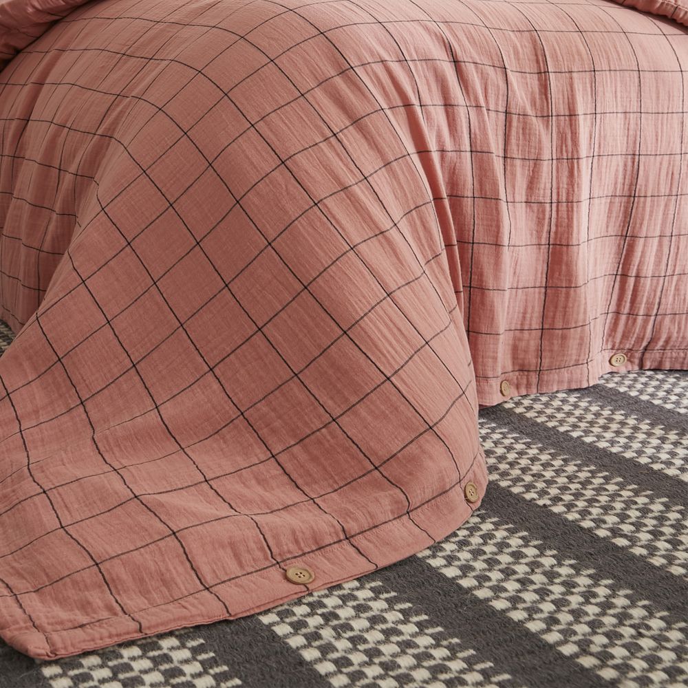 Housse de couette Reversible Gaze de Coton Terra Harmonie Rose Foncé 140 x 200 cm — vue 4