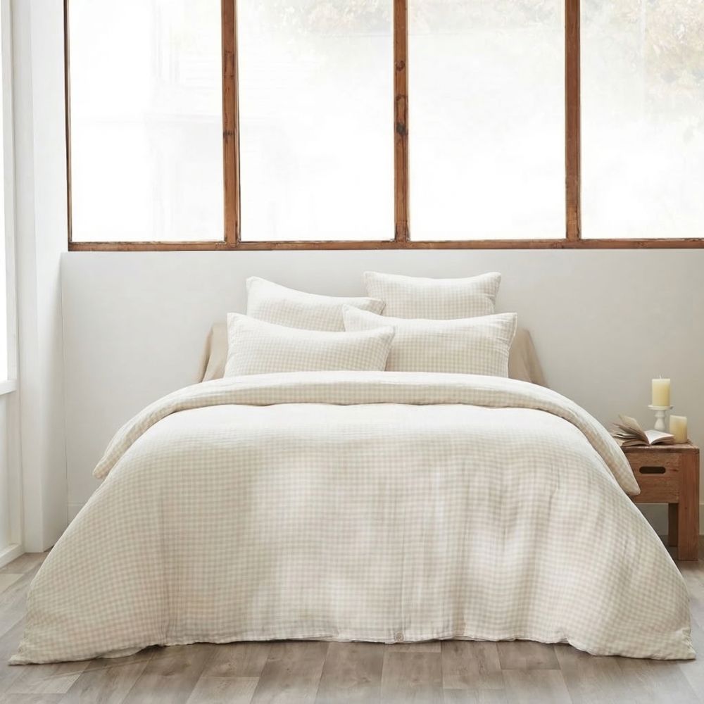 Housse de couette Reversible Gaze de Coton Vickie Naturel 200 x 200 cm — vue 3