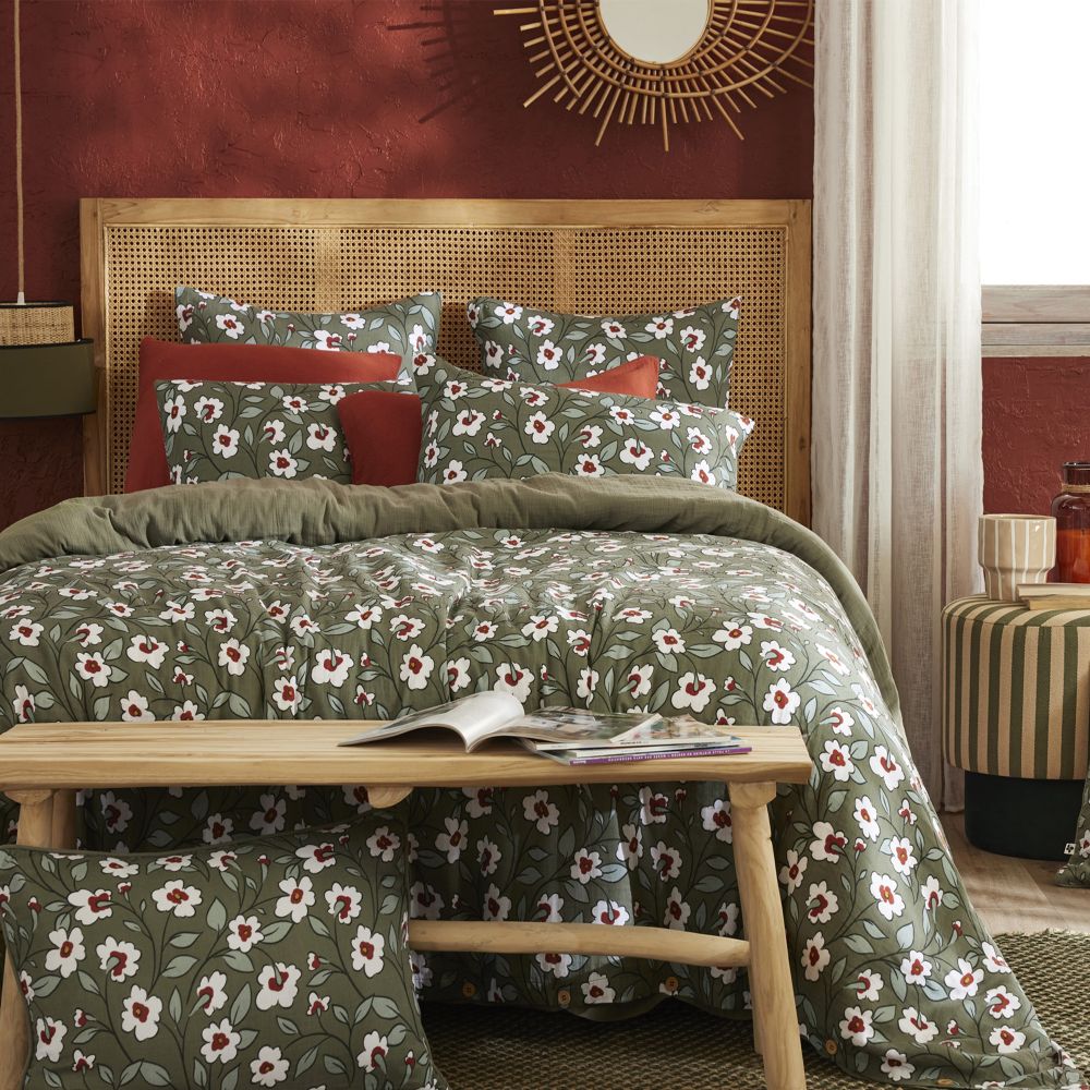 Housse de couette Reversible Gaze de Coton Azalée Romarin 220 x 240 cm — vue 2