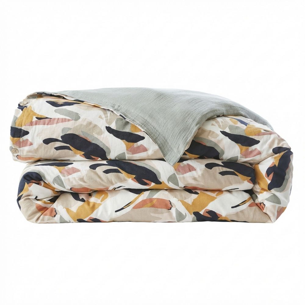Housse de couette Reversible Gaze de Coton Lucia Eucalyptus 220 x 240 cm — vue 3