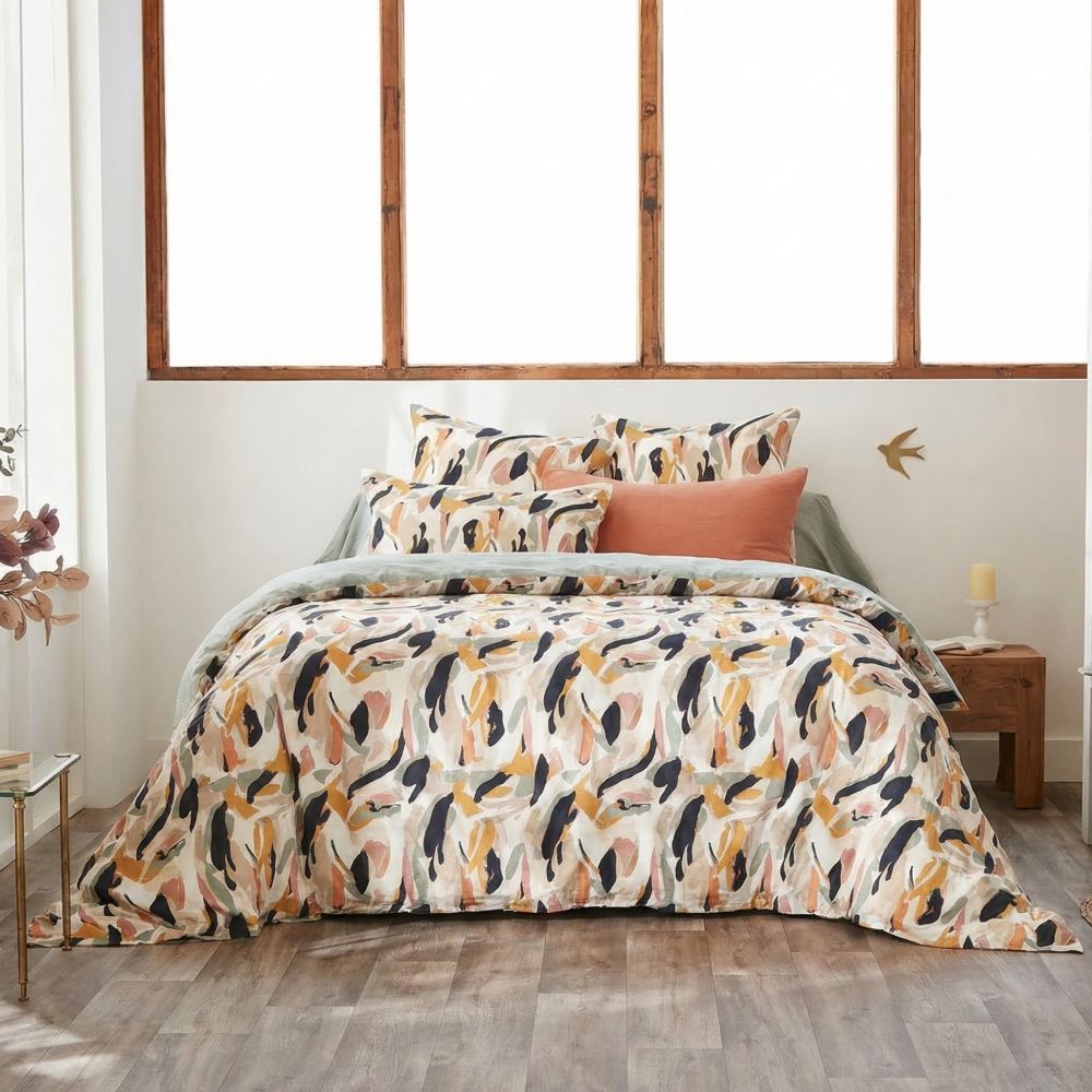 Housse de couette Reversible Gaze de Coton Lucia Eucalyptus 220 x 240 cm — vue 4