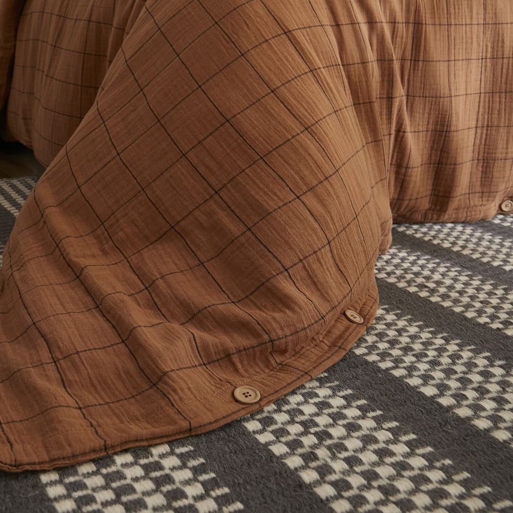 Housse de couette Reversible Gaze de Coton Terra Harmonie Camel 220 x 240 cm — vue 4