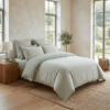 Housse de couette Reversible Gaze de Coton Vickie Eucalyptus 240 x 260 cm