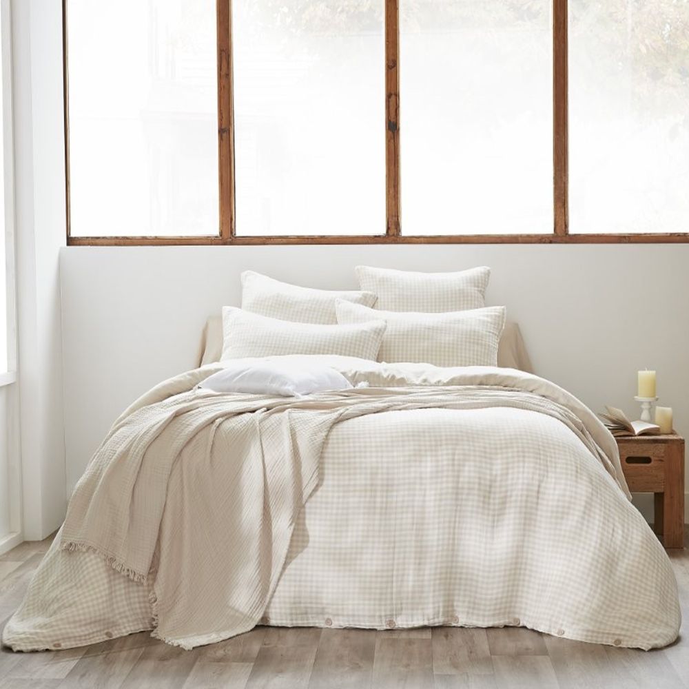 Housse de couette Reversible Gaze de Coton Vickie Naturel 240 x 260 cm — vue 4