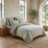 Housse de couette Reversible Gaze de Coton Vickie Romarin 240 x 260 cm