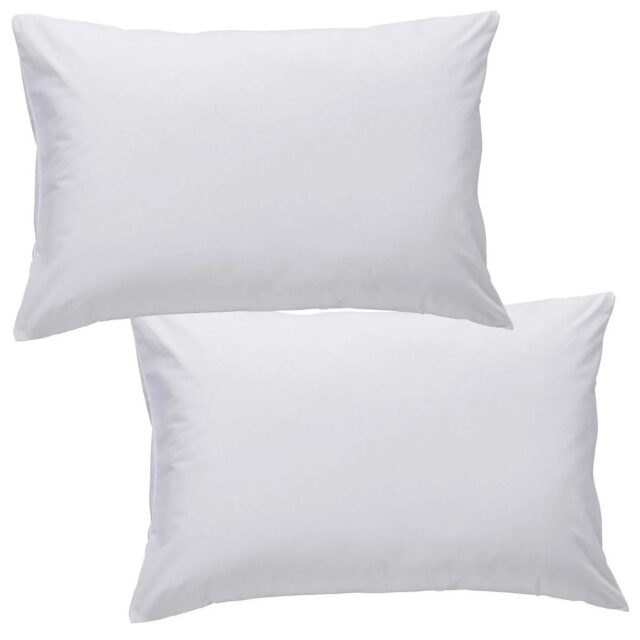 Lot 2 Protèges oreiller Polyester Quilte Blanc 50 x 70 cm