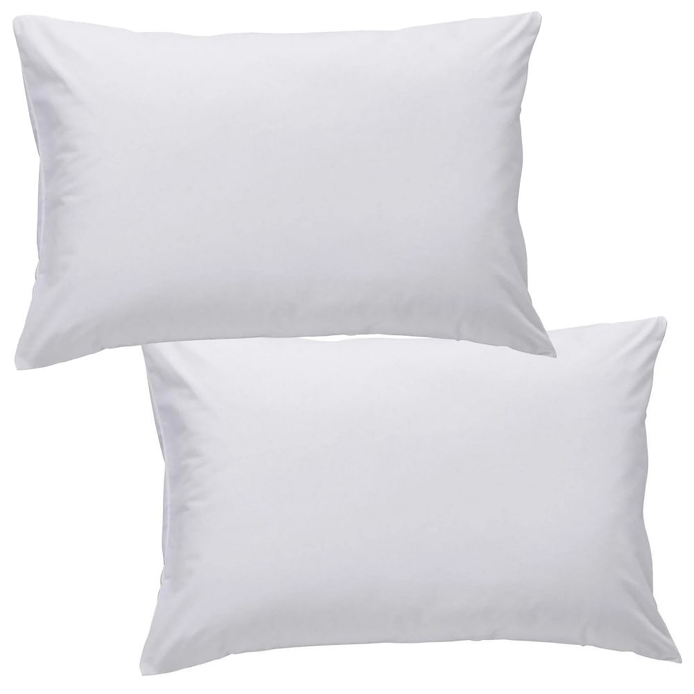 Lot 2 Protèges oreiller Polyester Quilte Blanc 50 x 70 cm