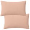 Lot 2 taies d'oreiller Gaze de Coton Lavé Rose Lotus 50 x 70 cm