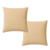 Lot 2 taies d'oreiller Gaze de Coton Lavé Ecru Naturel 65 x 65 cm