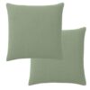 Lot 2 taies d'oreiller Gaze de Coton Lavé Vert Givrée 65 x 65 cm