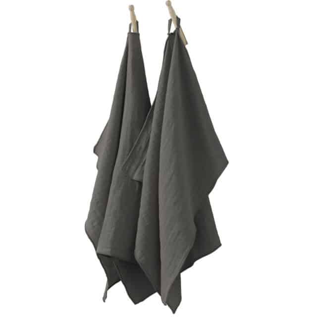 Lot de 2 essuie-mains Gaze de coton Granit 50 x 70 cm