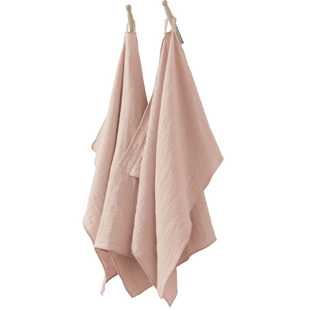 Lot de 2 essuie-mains Gaze de coton Guimauve 50 x 70 cm