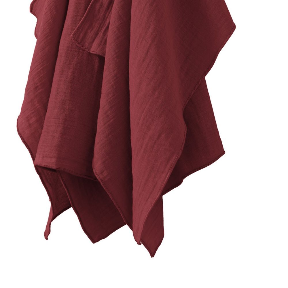 Lot de 2 essuie-mains Gaze de coton Lie de vin 50 x 70 cm — vue 2