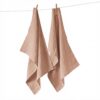 Lot de 2 essuie-vaisselle Lin Rosalie Vieux Rose 50 x 70 cm