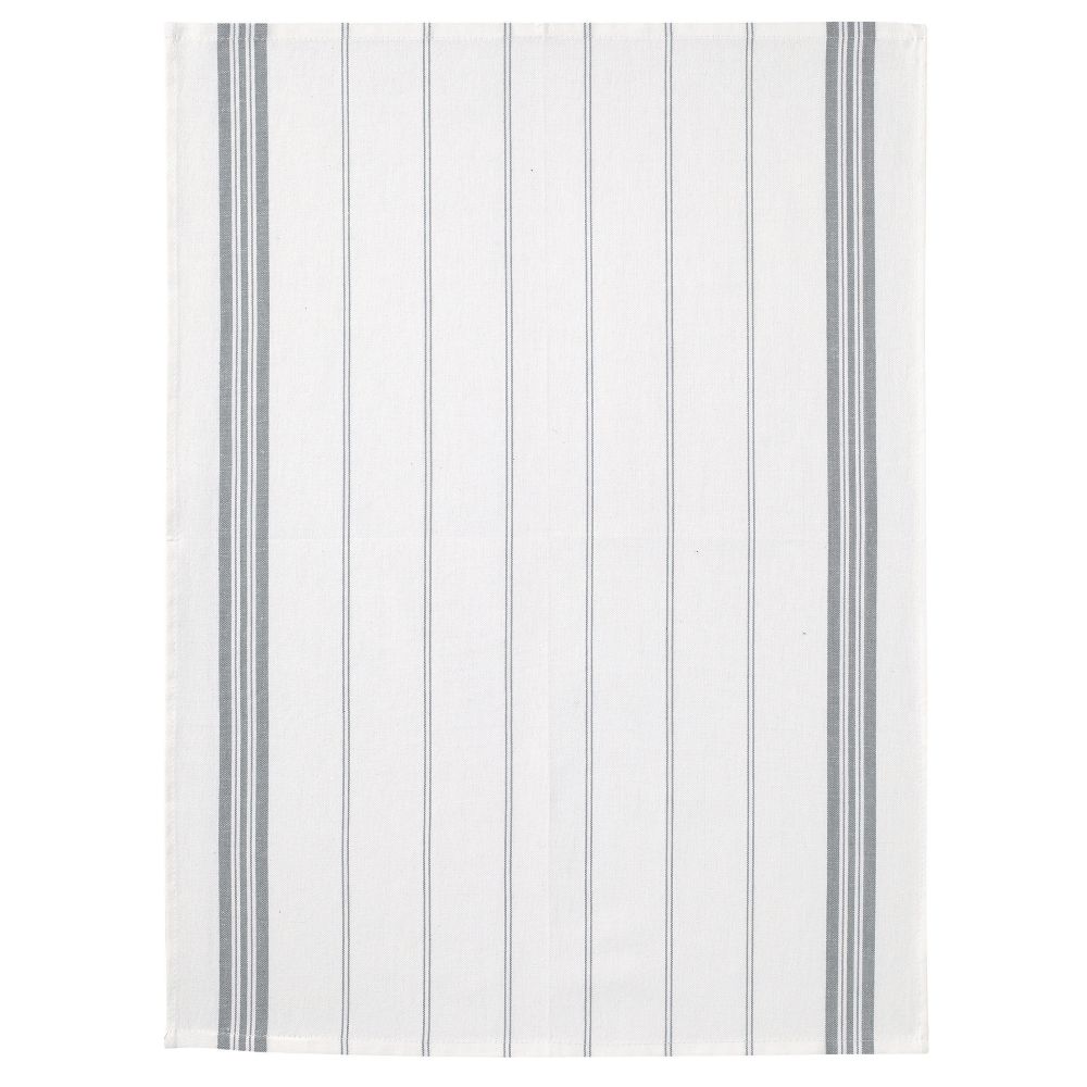 Lot de 2 torchons Coton Raye Stone Gris 50 x 70 cm
