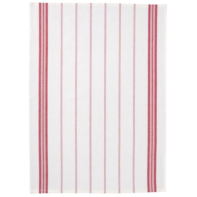 Lot de 2 torchons Coton Raye Tango Rouge 50 x 70 cm