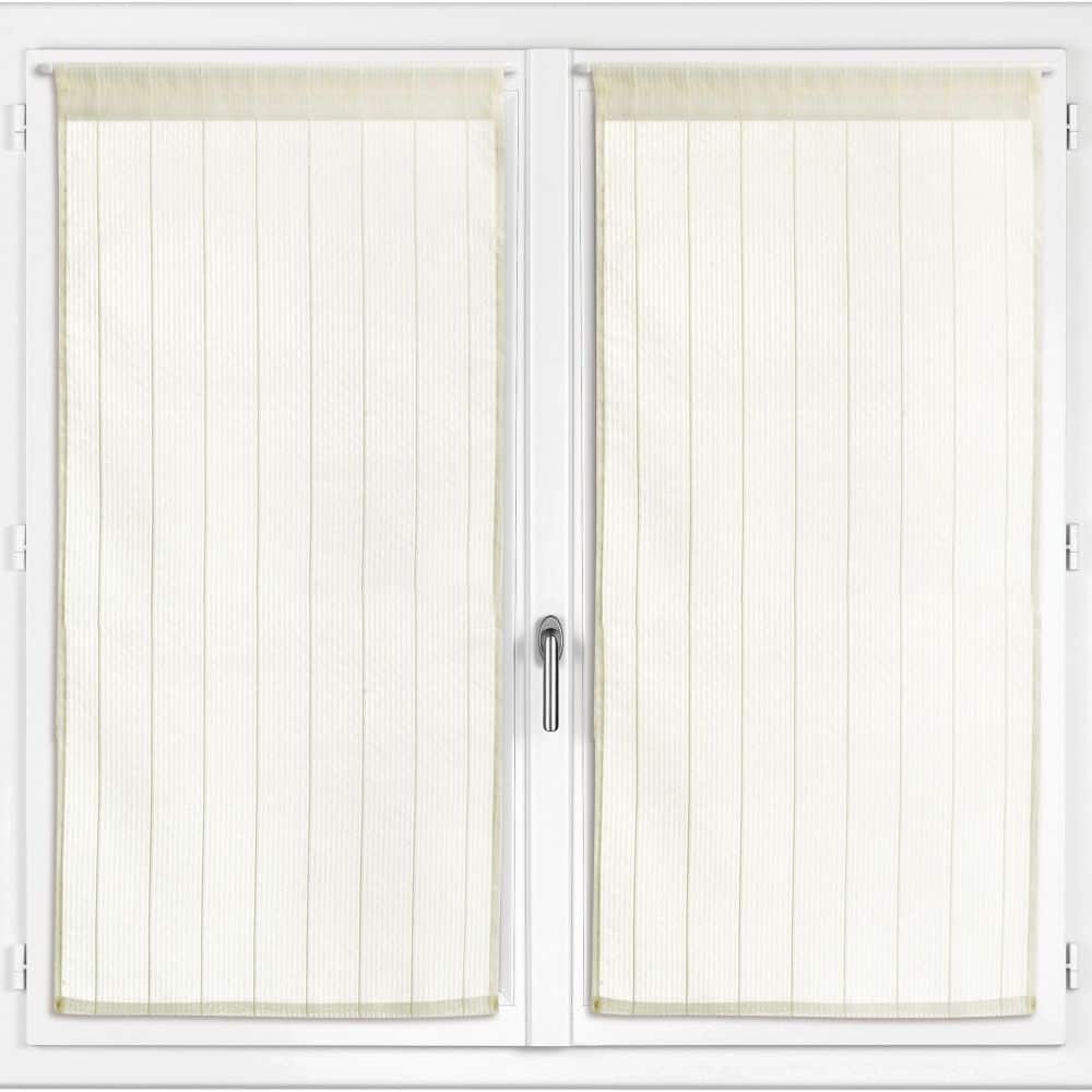 Lot de 2 voilages Polyester Beige 45 x 90 cm