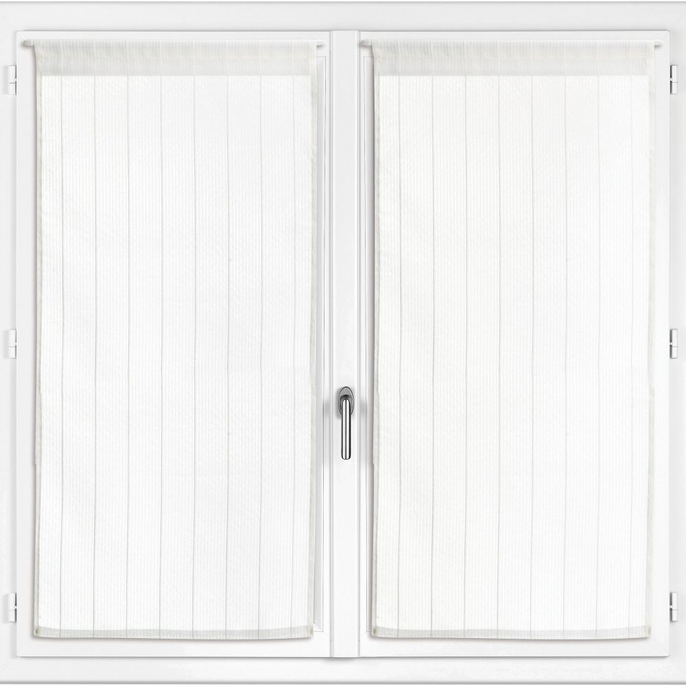 Lot de 2 voilages Polyester Blanc 45 x 90 cm
