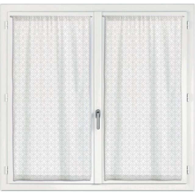 Lot de 2 voilages Coton Blanc 70 x 190 cm