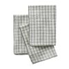 Lot de 3 serviettes Gaze de Coton Quadri Eucalyptus Bleu Clair 40 x 40 cm