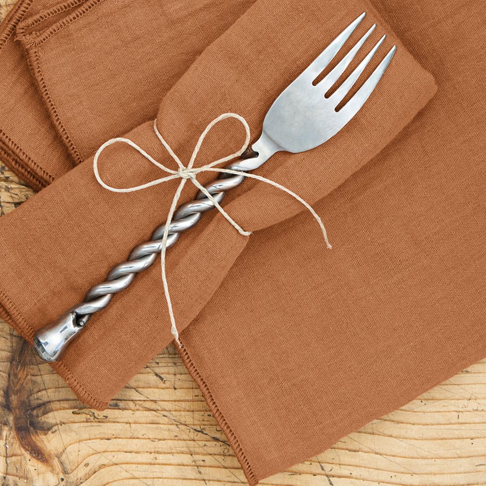 Lot de 3 serviettes Gaze de Coton Terra Abricot 40 x 40 cm — vue 2