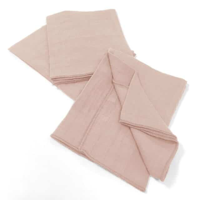 Lot de 3 serviettes Gaze de coton Guimauve 40 x 40 cm