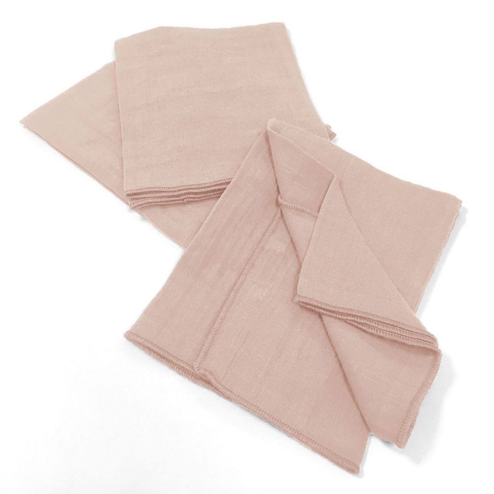 Lot de 3 serviettes Gaze de coton Guimauve 40 x 40 cm