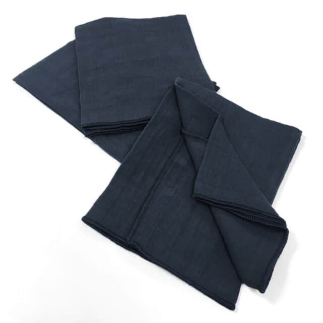 Lot de 3 serviettes Gaze de coton Minuit 40 x 40 cm