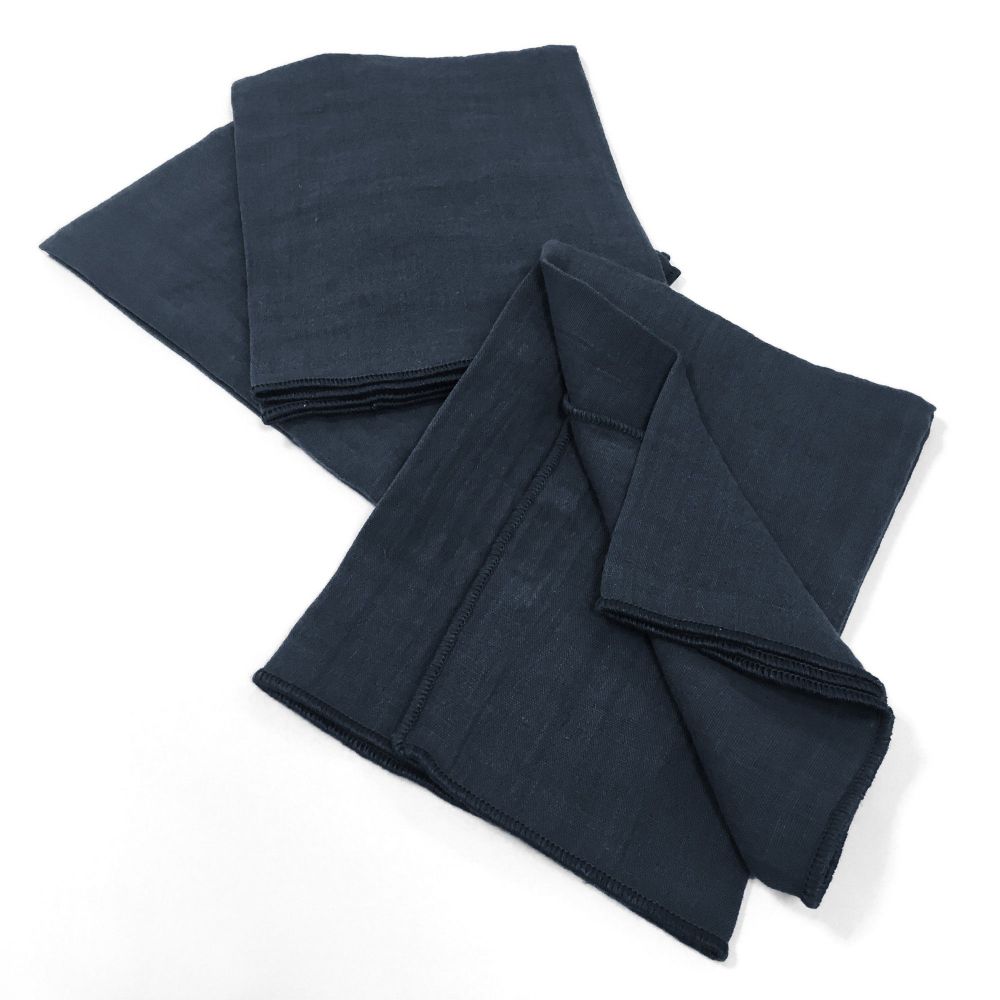 Lot de 3 serviettes Gaze de coton Minuit 40 x 40 cm