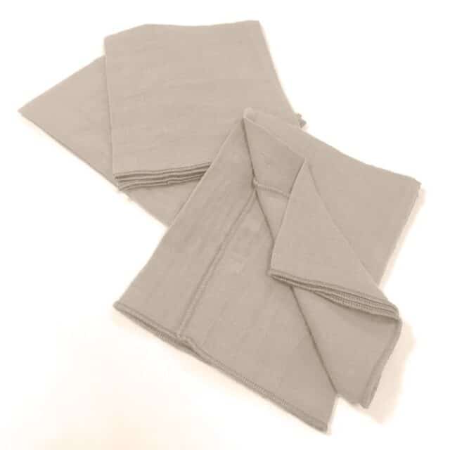 Lot de 3 serviettes Gaze de coton Naturel 40 x 40 cm