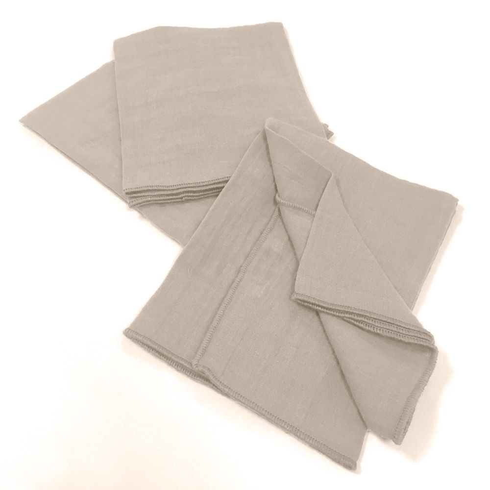 Lot de 3 serviettes Gaze de coton Naturel 40 x 40 cm