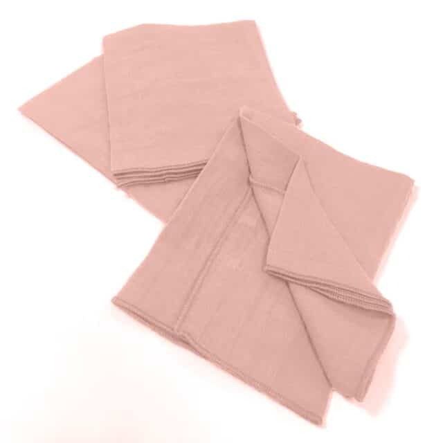Lot de 3 serviettes Gaze de coton Rose Rose pêche 40 x 40 cm