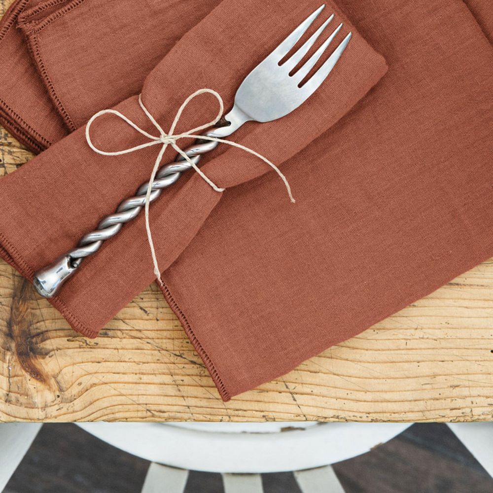 Lot de 3 serviettes Gaze de coton Terracotta 40 x 40 cm — vue 2
