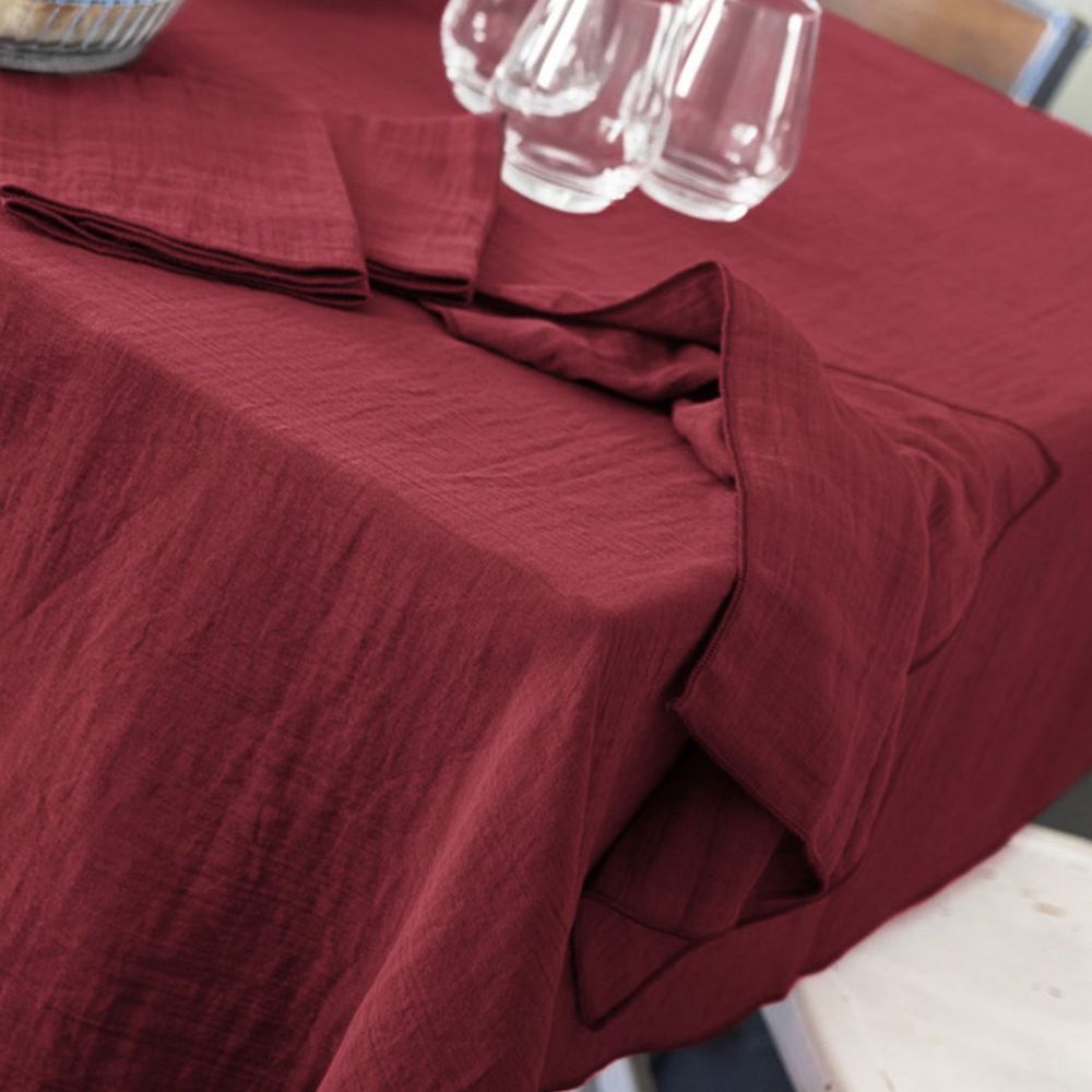 Nappe rectangle Gaze de coton Lie de vin 150 x 250 cm — vue 2