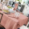 Nappe rectangle Gaze de coton Rose Rose pêche 150 x 250 cm