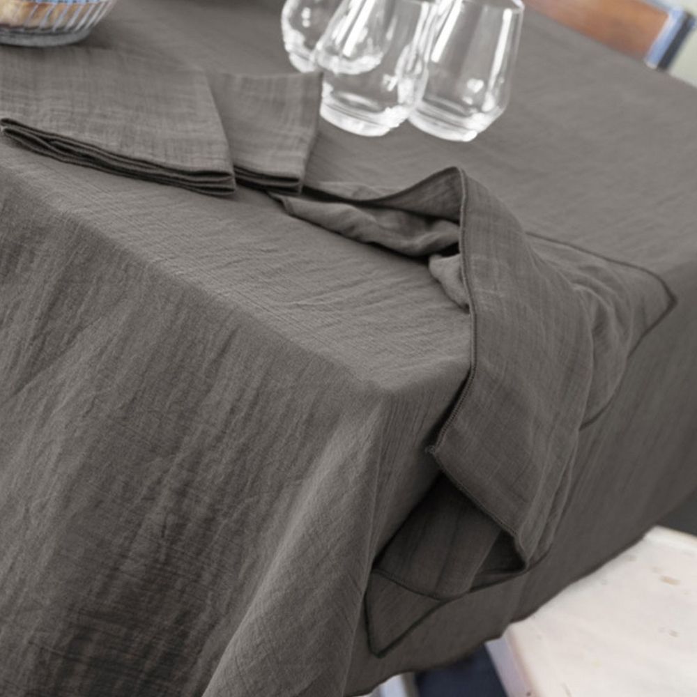 Nappe rectangle Gaze de coton Granit 150 x 350 cm — vue 2
