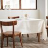 Nappe rectangle Gaze de Coton Quadri Naturel 150 x 350 cm