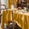 Nappe rectangle Lin Français Miel Jaune 170 x 250 cm