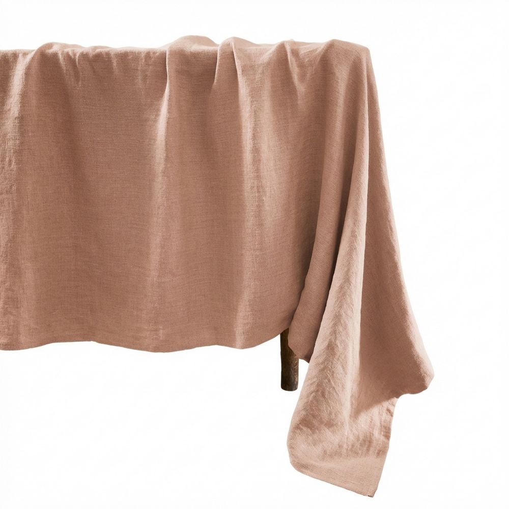 Nappe rectangle Lin Rosalie Vieux Rose 170 x 350 cm — vue 2