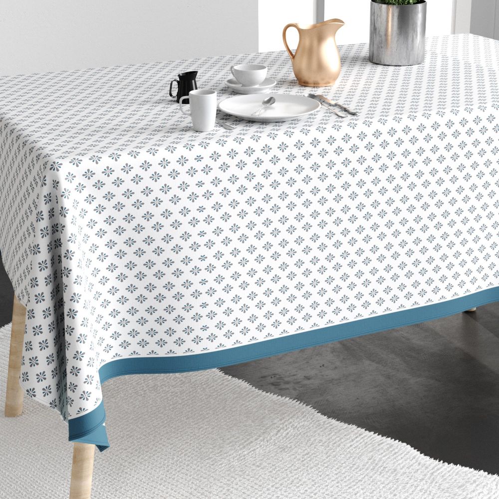 Nappe rectangulaire anti tache Coton Clema Bleu 140 x 200 cm — vue 2