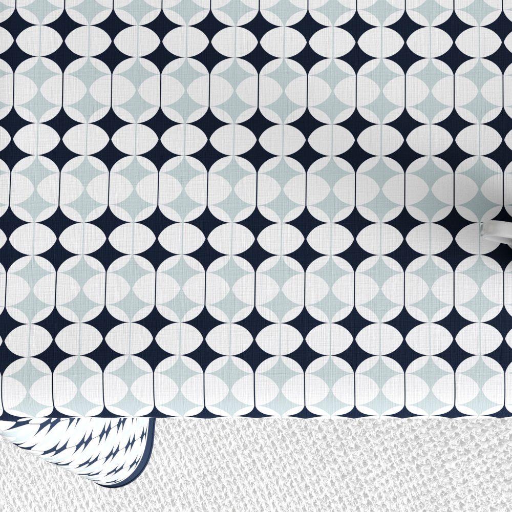Nappe rectangulaire anti tache Coton Verana Bleu 140 x 200 cm — vue 3