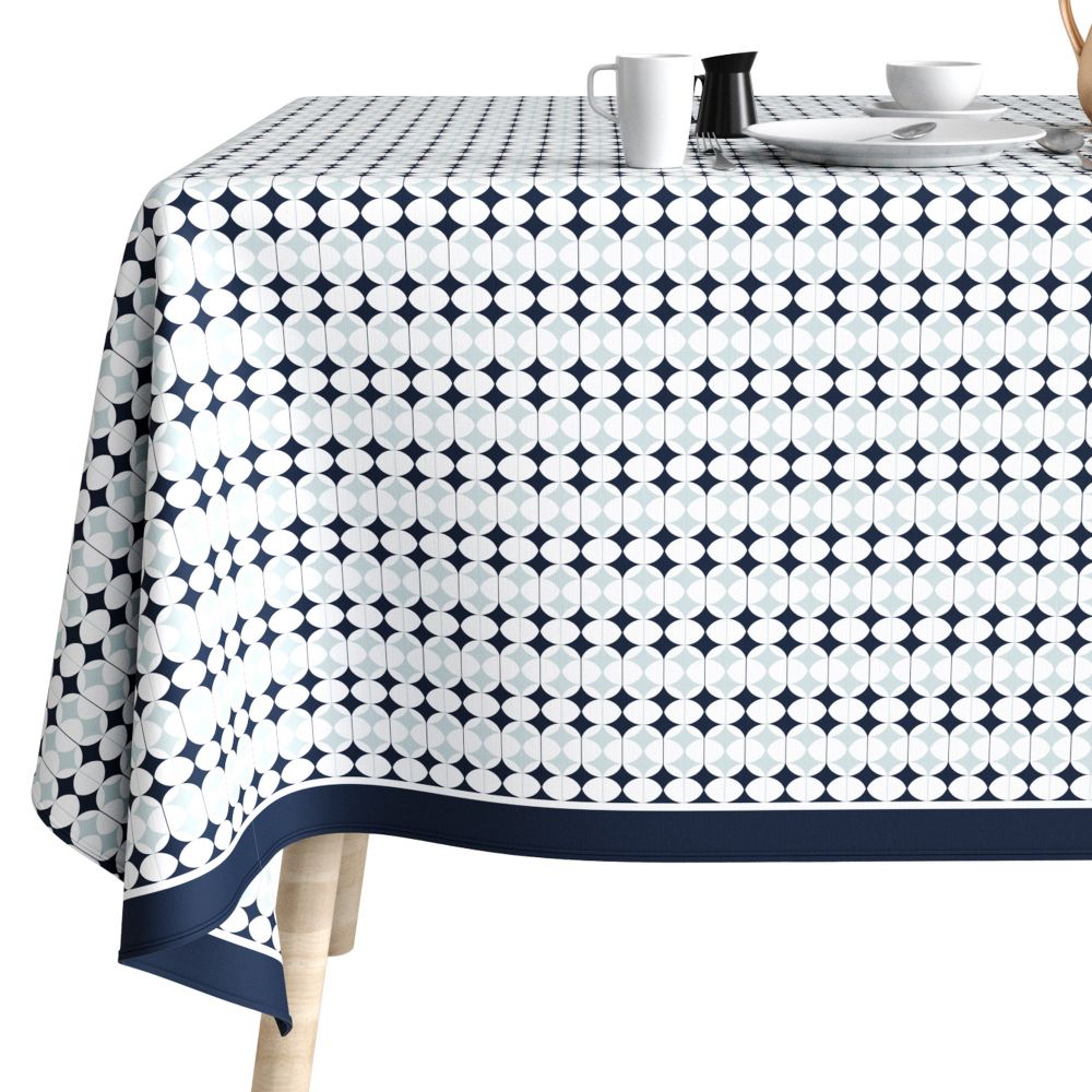 Nappe rectangulaire anti tache Coton Verana Bleu 140 x 200 cm — vue 4