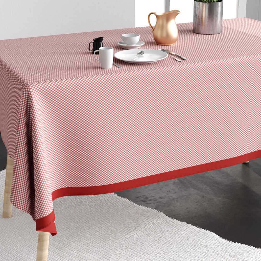 Nappe rectangulaire anti tache Coton Vicha Brique Rouge 140 x 200 cm — vue 2