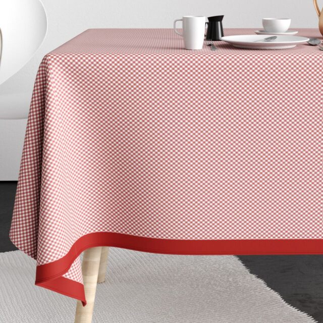 Nappe rectangulaire anti tache Coton Vicha Brique Rouge 140 x 200 cm