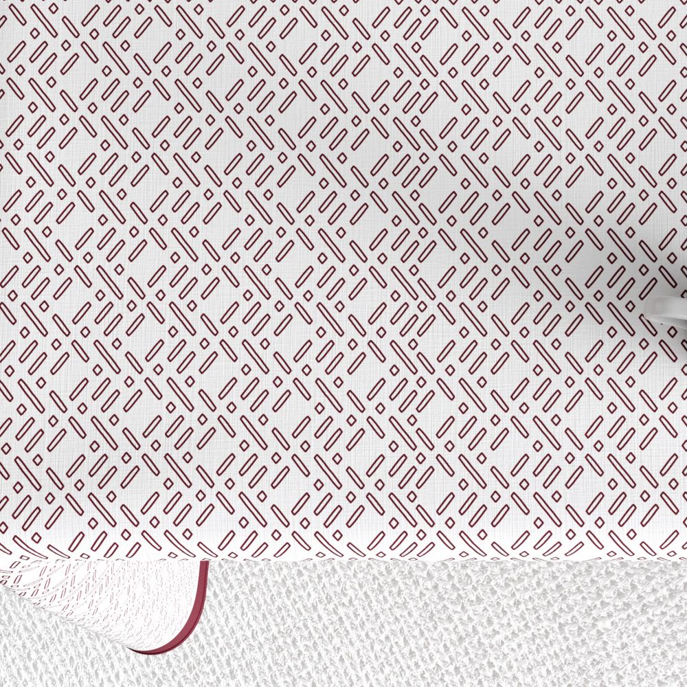 Nappe rectangulaire anti tache Coton Barba Prune Blanc 140 x 250 cm — vue 3