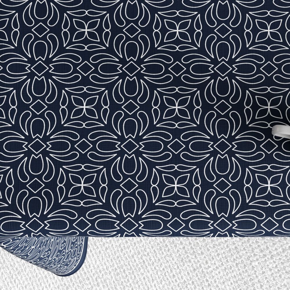 Nappe rectangulaire anti tache Coton Lejos Bleu 140 x 250 cm — vue 3