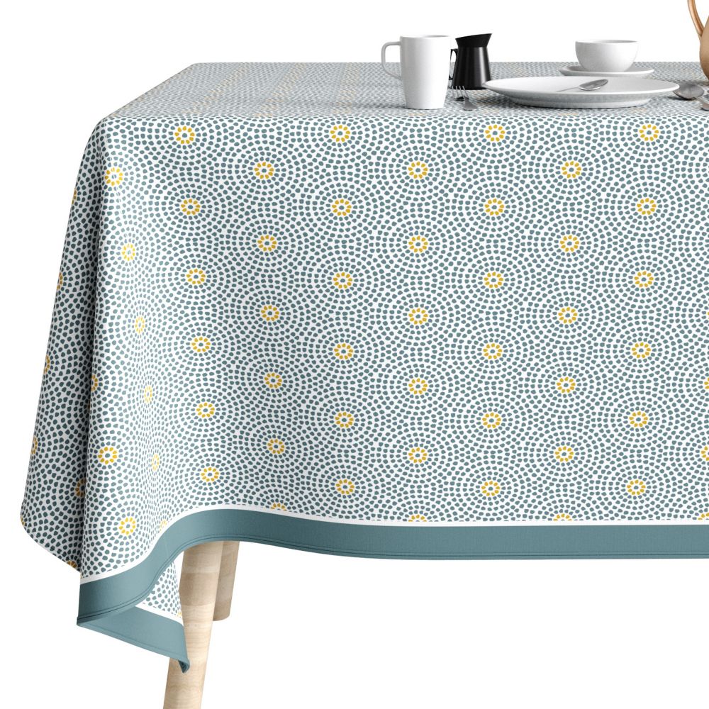 Nappe rectangulaire anti tache Coton Patio Eau Jaune 140 x 250 cm — vue 4