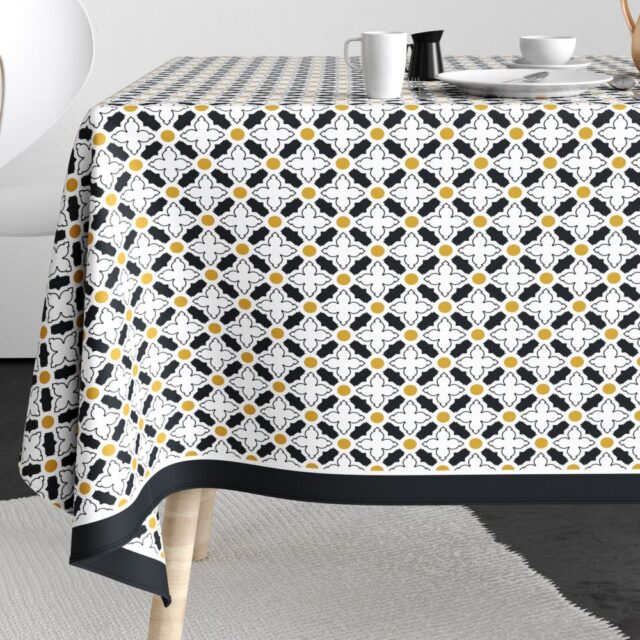 Nappe rectangulaire anti tache Coton Porta Jaune 140 x 250 cm